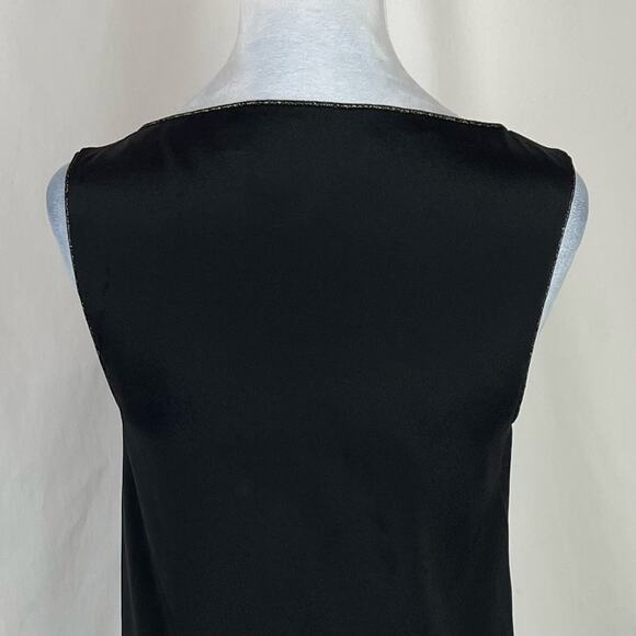 Akiko Black Pure Silk Party Event Occasion Fringe Dress NWOT Size XS - Picture 6 of 12